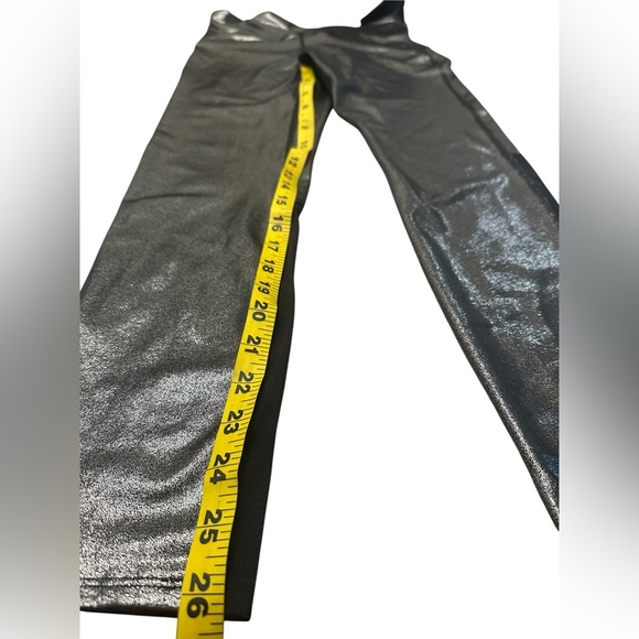 JoyLab Silver Metallic Mesh Shine Disco Leggings Tights Womens Medium - Picture 7 of 8